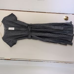 LinenID Studio black zig zag classic linen dress